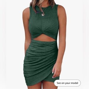 Green mini dress with cut out